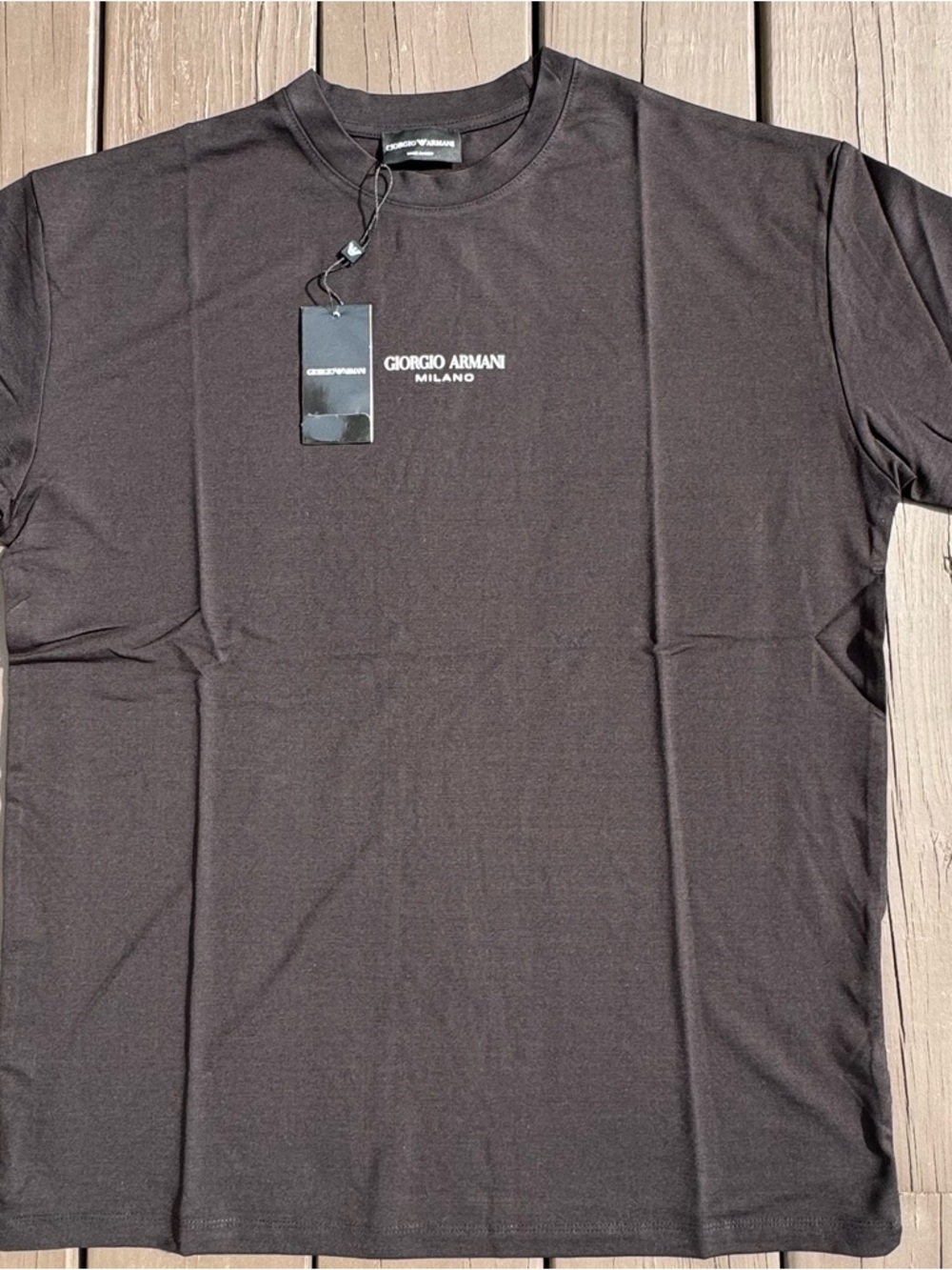 Giorgio Armani Milano Black Logo Short Sleeve Tee